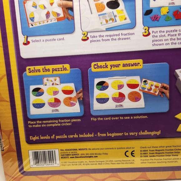 NEW Fraction Pie Puzzles Games Toy SCHOOL Math Education - LEARN FRACTIONS - Picture 4 of 11